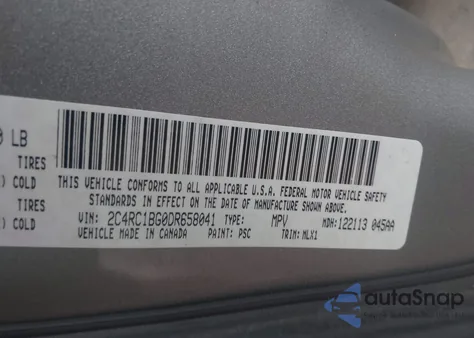 2013 Chrysler Town & Country Touring z USA, uszkodzony, nr VIN 2C4RC1BG0DR658041